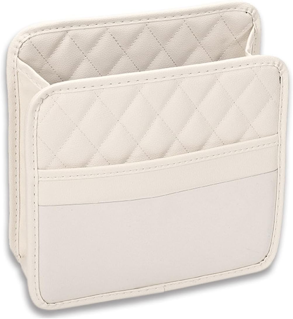 Beige PU-Coated Polyester Backseat Hanging Storage Organizer product photo