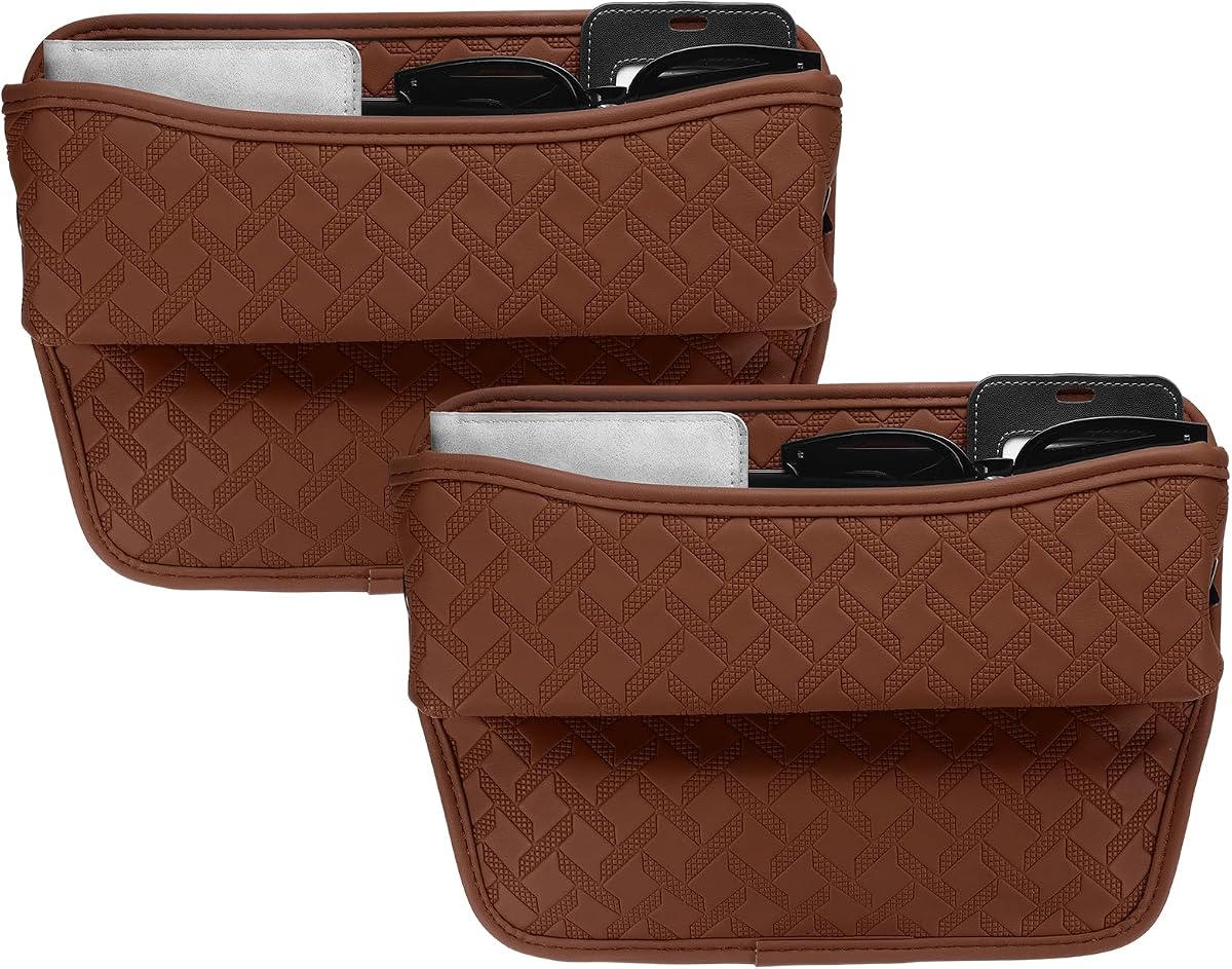 Brown PU-Coated Polyester Between-Seat Gap Filler Organizer product photo