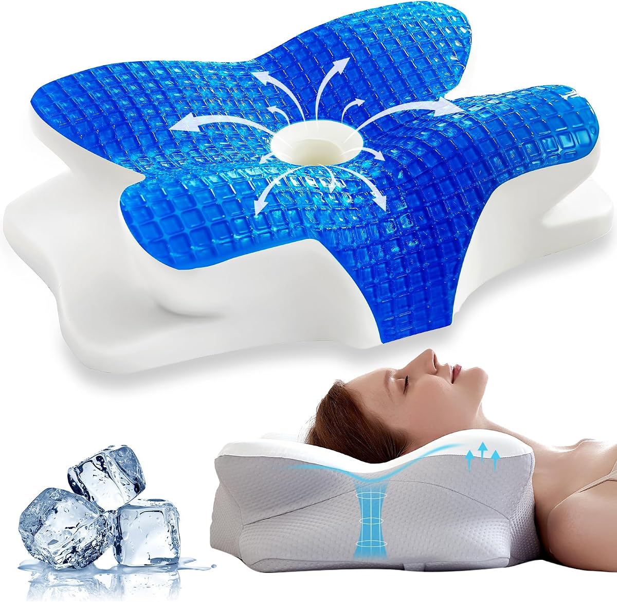 Beige Cooling Gel Neck Rest Pillow product photo