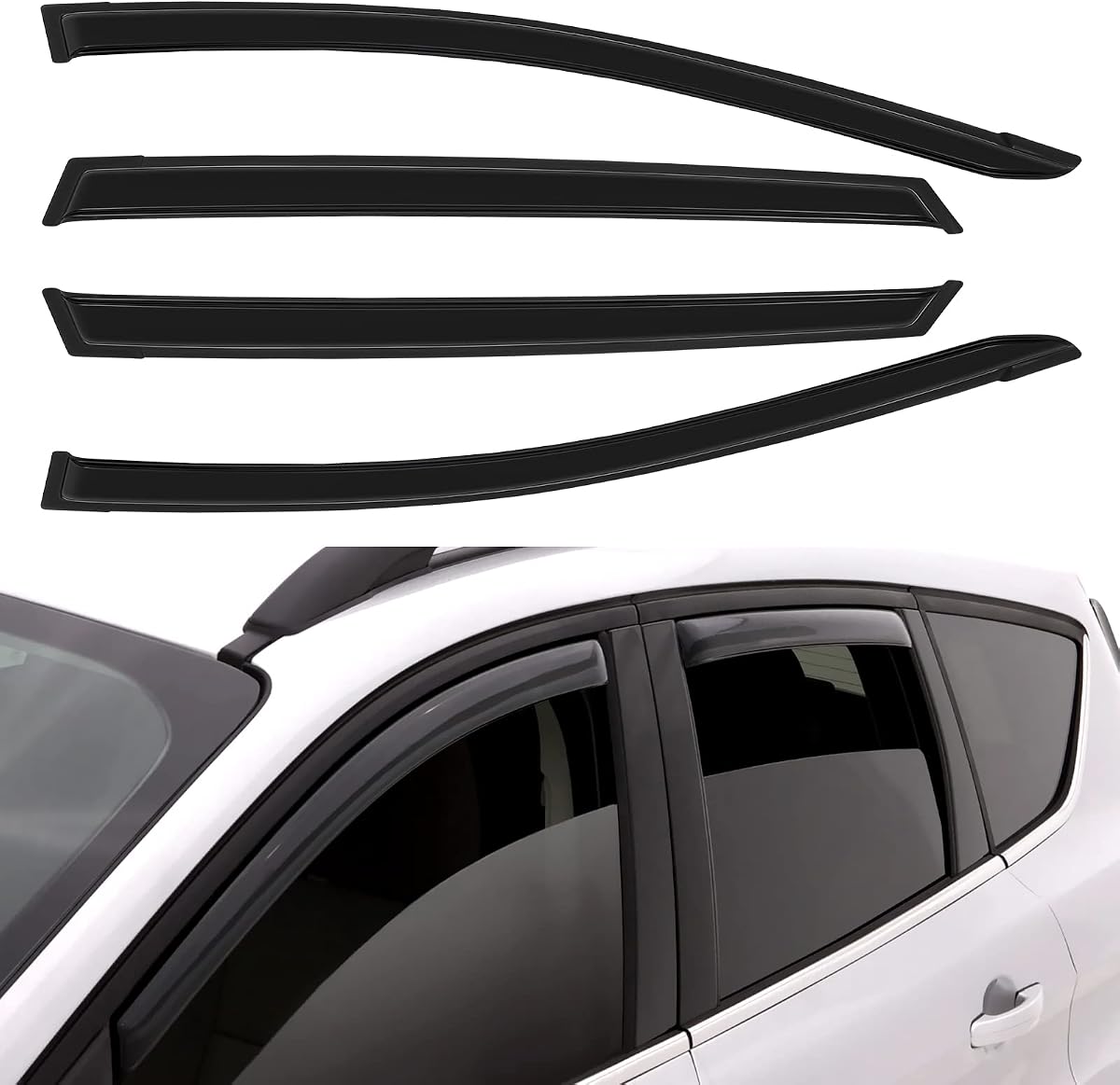 Dark Smoke In-Channel Side Window Rain Guard 4-Piece SUV Set product photo