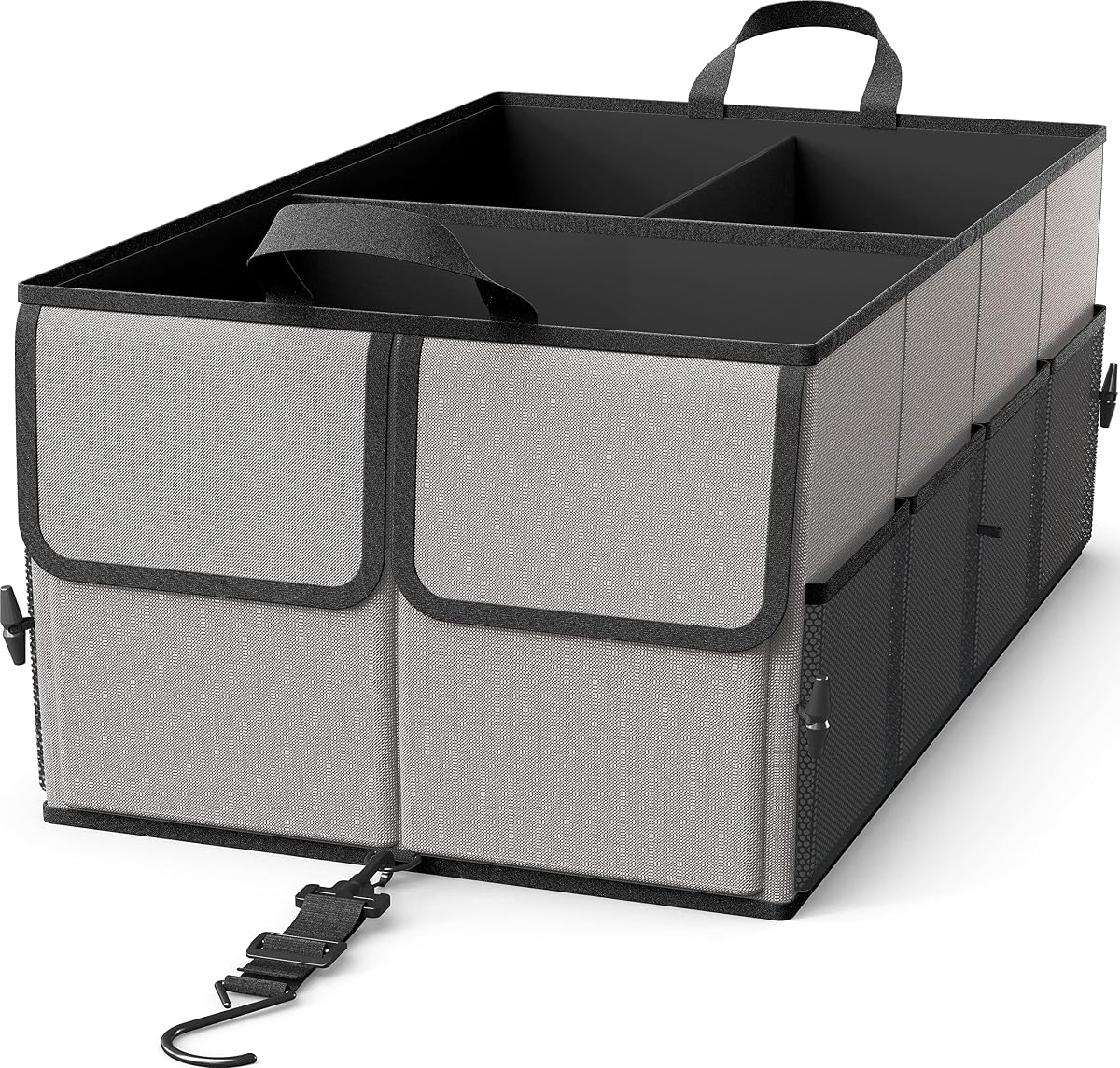 Gray PU-Coated Polyester Foldable Trunk Storage Organizer Box product photo