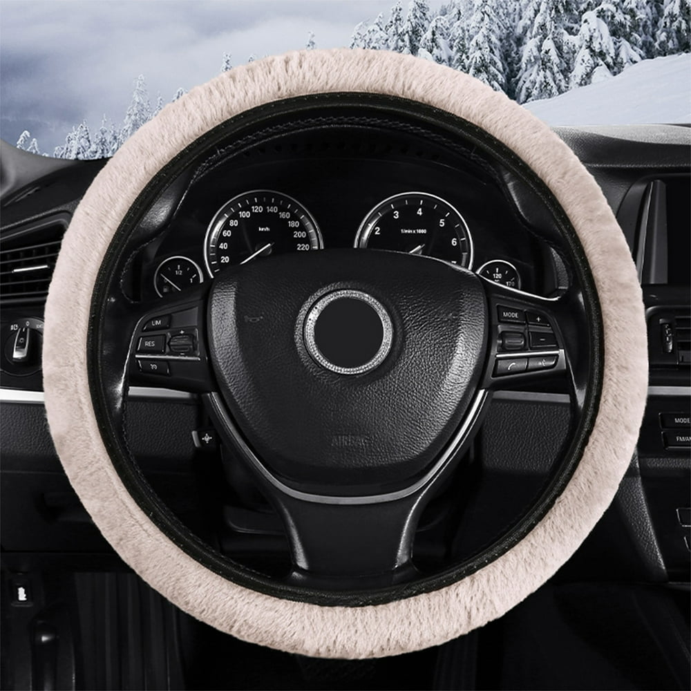 Plush Winter Steering Wheel Cover product photo