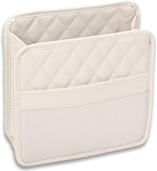 Beige PU-Coated Polyester Backseat Hanging Storage Organizer product photo