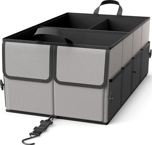 Gray PU-Coated Polyester Foldable Trunk Storage Organizer Box product photo